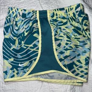 💜Nike Teal and Yellow Dri-FIT Shorts